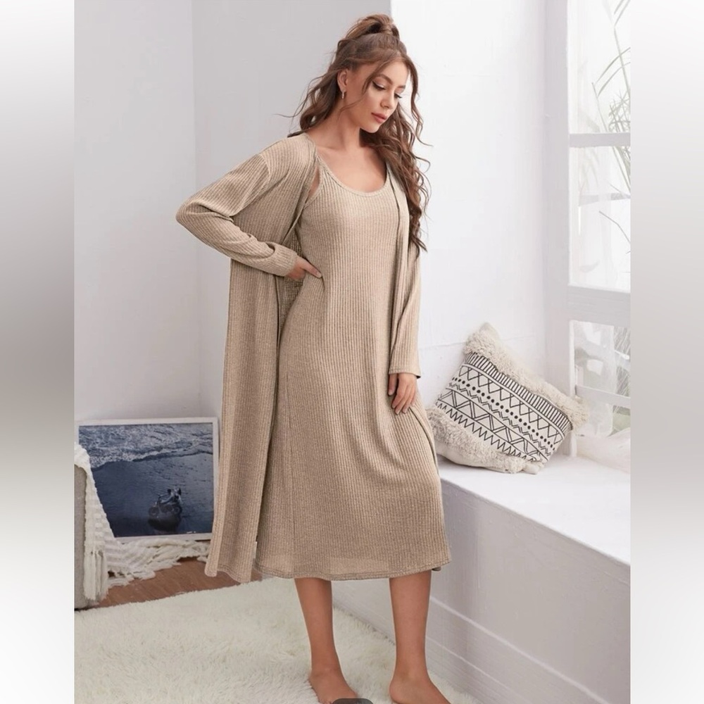 SHEIN Tan Knit Sleepwear Set